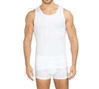 Tanktop mit geripptem Rundhalsausschnitt Modell '1 BLACK' M men Weiss