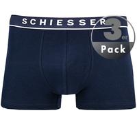Schiesser Herren 3 PACK Boxershorts Bio Baumwolle Multipack - 95/5 Organic, dunkelblau_173983, 4/ S
