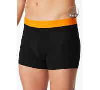 Boxershorts SCHIESSER "Boxershort 3PACK Shorts 3er Pack", Herren, Gr. XL, bunt (schwarz, rot, orange), Obermaterial: 95% Baumwolle CO. 5% Elasthan EL., Unterhosen (25249250-XL) schwarz, rot, orange
