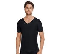 Schiesser Tshirt Seamless V-Ausschnitt Laser Cut Kurzarm (Interlock, nahtlos) Unterwäsche schwarz Herren, Größe 7