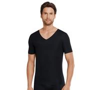 Schiesser Tshirt Seamless V-Ausschnitt Laser Cut Kurzarm (Interlock, nahtlos) Unterwäsche schwarz Herren, Größe 4