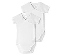 Schiesser Unisex Baby 2 Pack Wickelbody Kurzarm und mit Knöpfen - 100% Organic Bio Baumwolle - Größe 56 bis 104