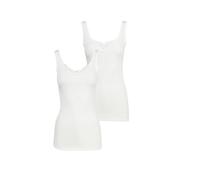Schiesser Damen Unterhemd Trägertop, 2er Pack, Gr. 48, Weiß (Weiss 100)