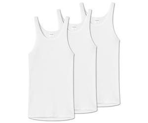 SCHIESSER Unterhemd 3er Pack - Original Doppelripp, Sport-Jacke, ärmellos Weiß 4XL