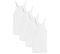 SCHIESSER Unterhemd 4er Pack - Original Doppelripp, Sport-Jacke, ärmellos Weiß 2XL