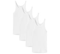 SCHIESSER Unterhemd 4er Pack - Original Doppelripp, Sport-Jacke, ärmellos Weiß 2XL