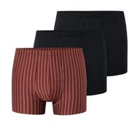 Schiesser Unterwäsche Boxershorts 95/5 Organic Cotton mehrfarbig schwarz/rotbraun/gestreift 924 Herren - 3 Stück, Größe 4