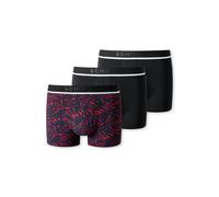 Schiesser Unterwäsche Boxershorts 95/5 Organic Cotton schwarz/rot gemustert Herren - 3 Stück, Größe 7