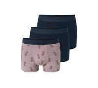 Schiesser Unterwäsche Boxershorts 95/5 Webgummibund 926 Herren-Shorts dunkelblau/braun Herren - 3 Stück, Größe 6