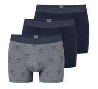 Schiesser Unterwäsche Boxershorts 95/5 Webgummibund dunkelblau/grau Herren - 3 Stück, Größe 7