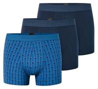 Schiesser Unterwäsche Boxershorts 95/5 Webgummibund Herren-Shorts dunkelblau/blau Herren - 3 Stück, Größe 8