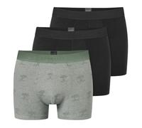Schiesser Unterwäsche Boxershorts 95/5 Webgummibund Herren-Shorts schwarz/grau Herren - 3 Stück, Größe 8