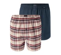 Schiesser Unterwäsche Boxershorts Webware X-Mas mehrfarbig dunkelblau/braun Herren - 2 Stück, Größe 8