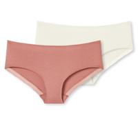 Schiesser Unterwäsche Pantys Cotton Lace beige/sienarot Damen - 2 Stück, Größe 36