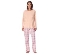 Schiesser Unterwäsche Schlafanzug Comfort Essentials lang - peach/pink Damen, Größe 46