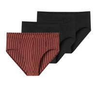 Schiesser Unterwäsche Supermini Slip 95/5 Cotton mehrfarbig schwarz/rotbraun/gestreift 924 Herren - 3 Stück, Größe 6