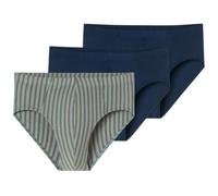 Schiesser Unterwäsche Supermini Slip 95/5 Organic Cotton mehrfarbig dunkelblau/gestreift 923 Herren - 3 Stück, Größe 7