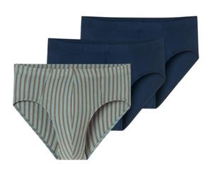 Schiesser Unterwäsche Supermini Slip 95/5 Organic Cotton mehrfarbig dunkelblau/gestreift 923 Herren - 3 Stück, Größe 5