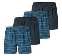 Schiesser - Web - Boxershorts - 4er Pack (6 Dunkelblau/blau)