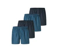 SCHIESSER Herren Web-Boxershorts, 4er Pack - Webware, Unterhose, Baumwolle Dunkelblau/Petrol / S S Blau