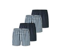 SCHIESSER Herren Web-Boxershorts, 4er Pack - Webware, Unterhose, Baumwolle Dunkelblau / S S Blau
