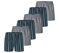 Schiesser - Web - Boxershorts - 6er Pack (8 Dunkelblau/grau)