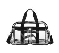 SCHIK PVC-Sporttasche, transparent, wasserdicht, Fitness, Yoga, Handtasche, groß, tragbar, Schultertasche, Umhängetasche, transparent, Schwarz , Einheitsgröße