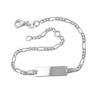 Schildarmband für Kinder 2,2mm Figarokette Gravurplatte 21x5mm Silber 925 16cm