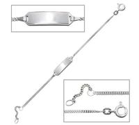Schildband 585 Gold Weißgold 14 cm Gravur ID Armband Federring