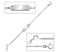 Schildband 585 Gold Weißgold 14 cm Gravur ID Armband Federring