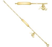 Schildband 925 Silber gold vergoldet diamantiert 16 cm Armband