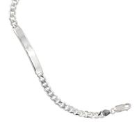 Schildband 925 Sterling Silber 19 cm Gravur ID Armband Karabiner