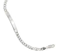 Schildband 925 Sterling Silber 21 cm Gravur ID Armband Karabiner