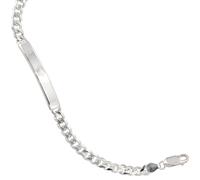 Schildband 925 Sterling Silber 21 cm Gravur ID Armband Karabiner