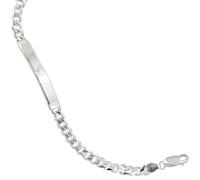 Schildband 925 Sterling Silber 21 cm Gravur ID Armband Karabiner