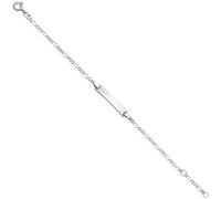 Schildband 925 Sterling Silber rhodiniert 16 cm Gravur ID Armband Federring