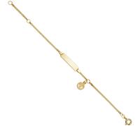 Schildband Babyfüße 333 Gold Gelbgold 14 cm Kinder Gravur ID Armband