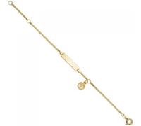 Schildband Babyfüße 333 Gold Gelbgold 14 cm Kinder Gravur ID Armband