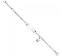 Schildband Babyfüße 925 Sterling Silber 14 cm Kinder Gravur ID Armband