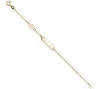Schildband Engel 585 Gold Gelbgold mattiert 14 cm Gravur ID Armband Federring