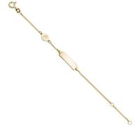 Schildband Engel 585 Gold Gelbgold mattiert 14 cm Gravur ID Armband Federring