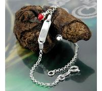 Schildband für Kinder Ankerkette Gravurplatte 19x5,8mm Marienkäfer Silber 925 18cm