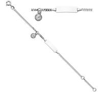 Schildband Fussball 925 Sterling Silber 14 cm Gravur ID Armband