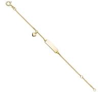 Schildband Herz 585 Gold Gelbgold 14 cm Gravur ID Armband Federring