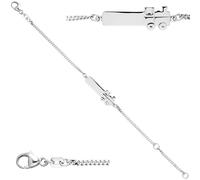 Schildband Lokomotive Dampflok 925 Sterling Silber 14 cm Gravur ID Armband
