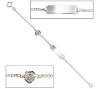 Schildband Schutzengel 925 Sterling Silber 14 cm Gravur ID Armband Federring