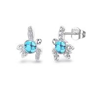Schildkröte Ohrringe 925 Sterling Silber Türkis Ohrringe Hypoallergen Meeresschildkröte Ohrring mit Türkis blau grün Meeres TierOhrstecker Schildkröte Schmuck für Damen Mädchen Kinder