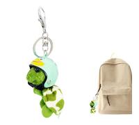 Schildkröte Plüsch Schlüsselanhänger | Mini Plüsch Schlüsselanhänger mit Helm | Taschenanhänger für Rucksäcke, Handyhüllen, Geschenke für Charms und Sammlerzubehör, grün, Se référer au descriptif