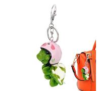 Schildkröte Plüschtier - Schlüsselanhänger Schildkröte Plüsch Mit Helm, Niedliche Schlüsselanhänger Plüsch, Stoffkrawatte Und Mini-Puppe, Kleine Grün Dekorative Cartoon Charme, Für Geburtstag