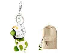 Schildkröten-Plüsch-Schlüsselanhänger, Süße Schildkröte Mit Helm, Metall-Schlüsselanhänger, Plüschtier-Schlüsselanhänger, Grünes Cartoon-Tier-Plüschtier, Schildkröten-Anhänger Schlüsselhalter